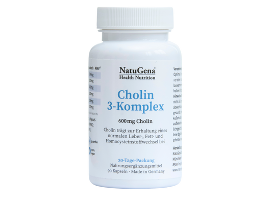 NatuGena Cholin-3-Komplex - 600mg Cholin - 90 vegane HPMC-Kapseln