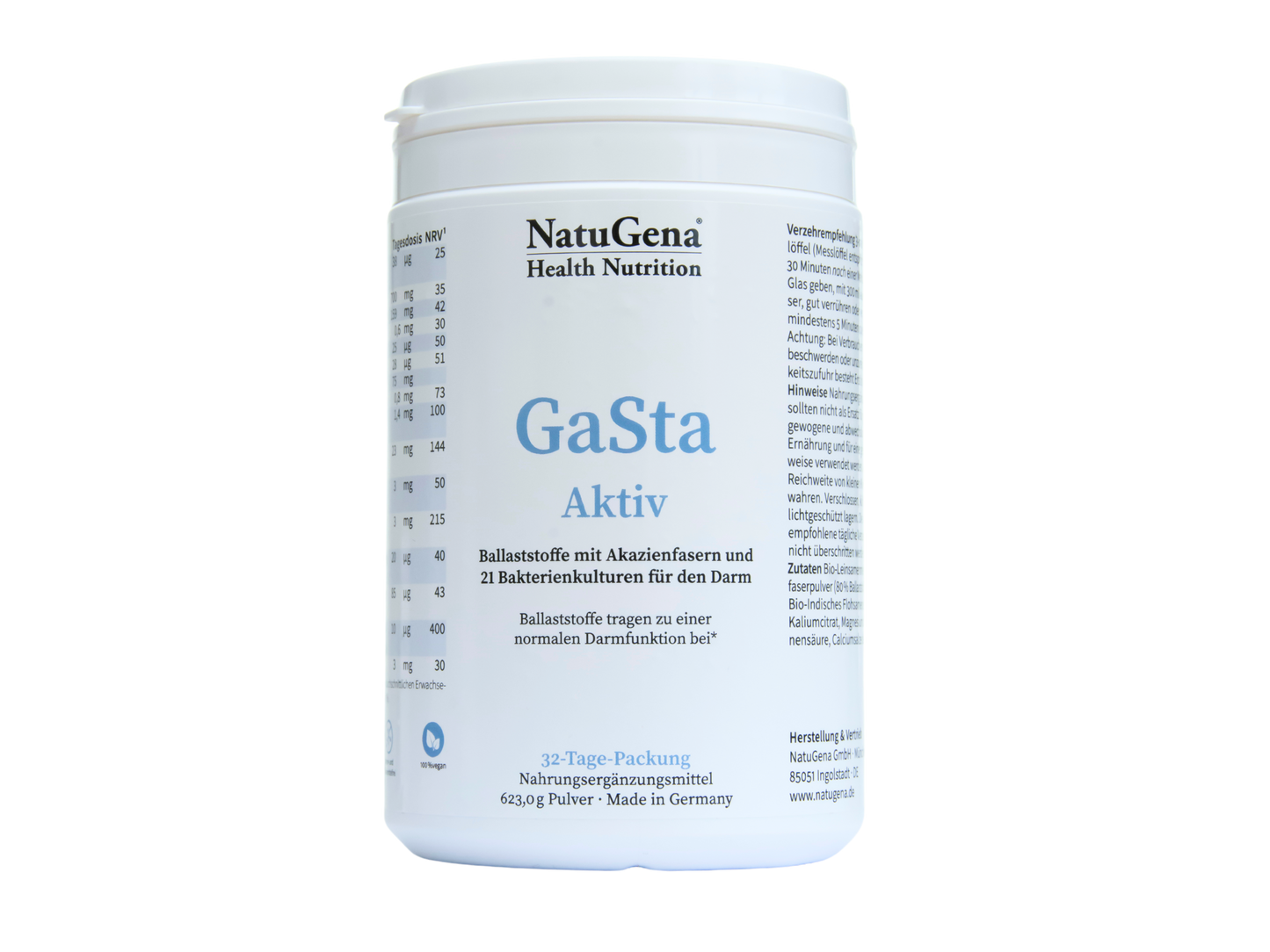 NatuGena GaSta Aktiv - Glutenfreie Ballaststoffe, Bakterien, Vitamine & Mineralstoffe