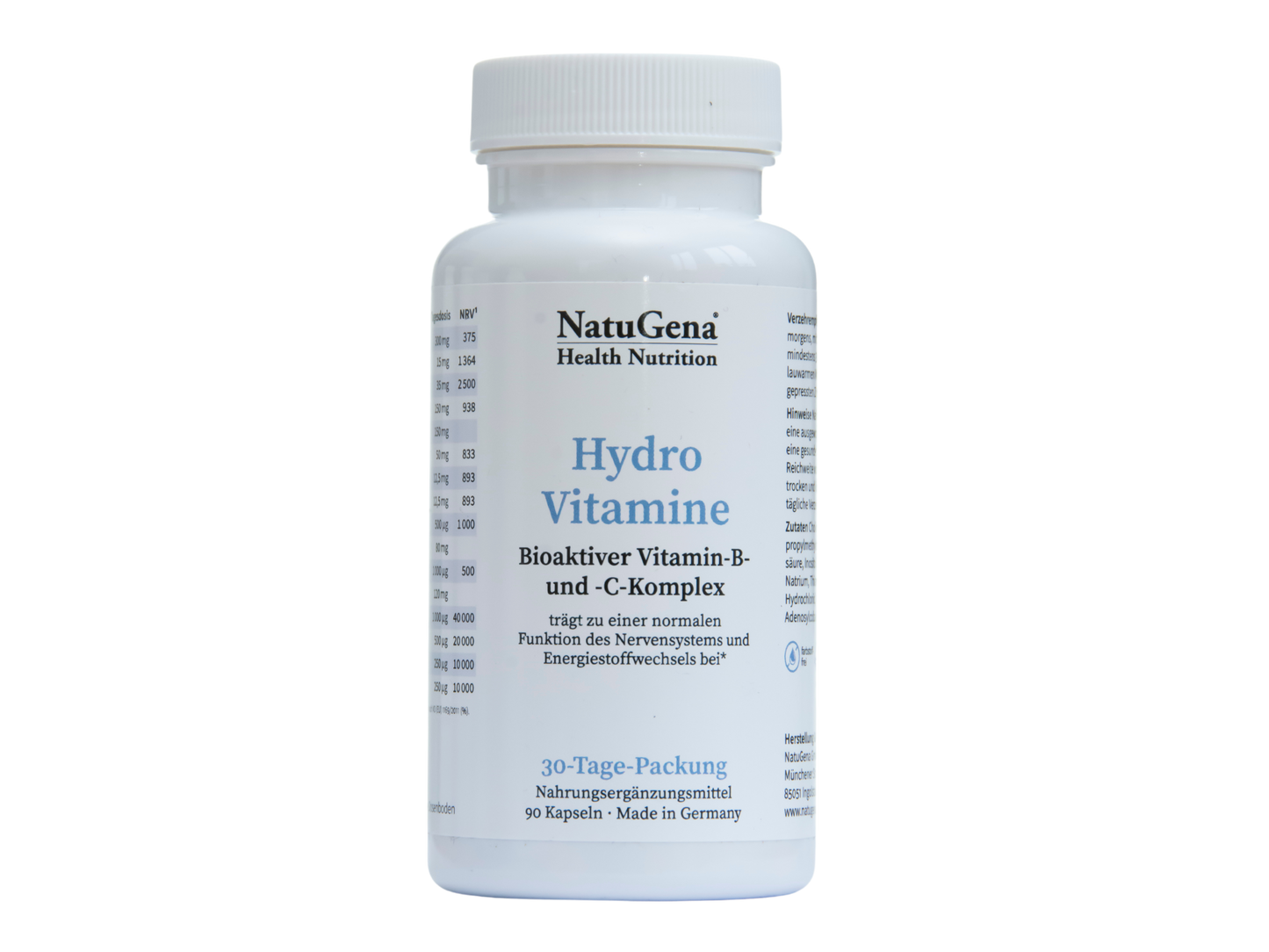 NatuGena HydroVitamine: Vitamin-B- und -C-Komplex - 90 Kapseln