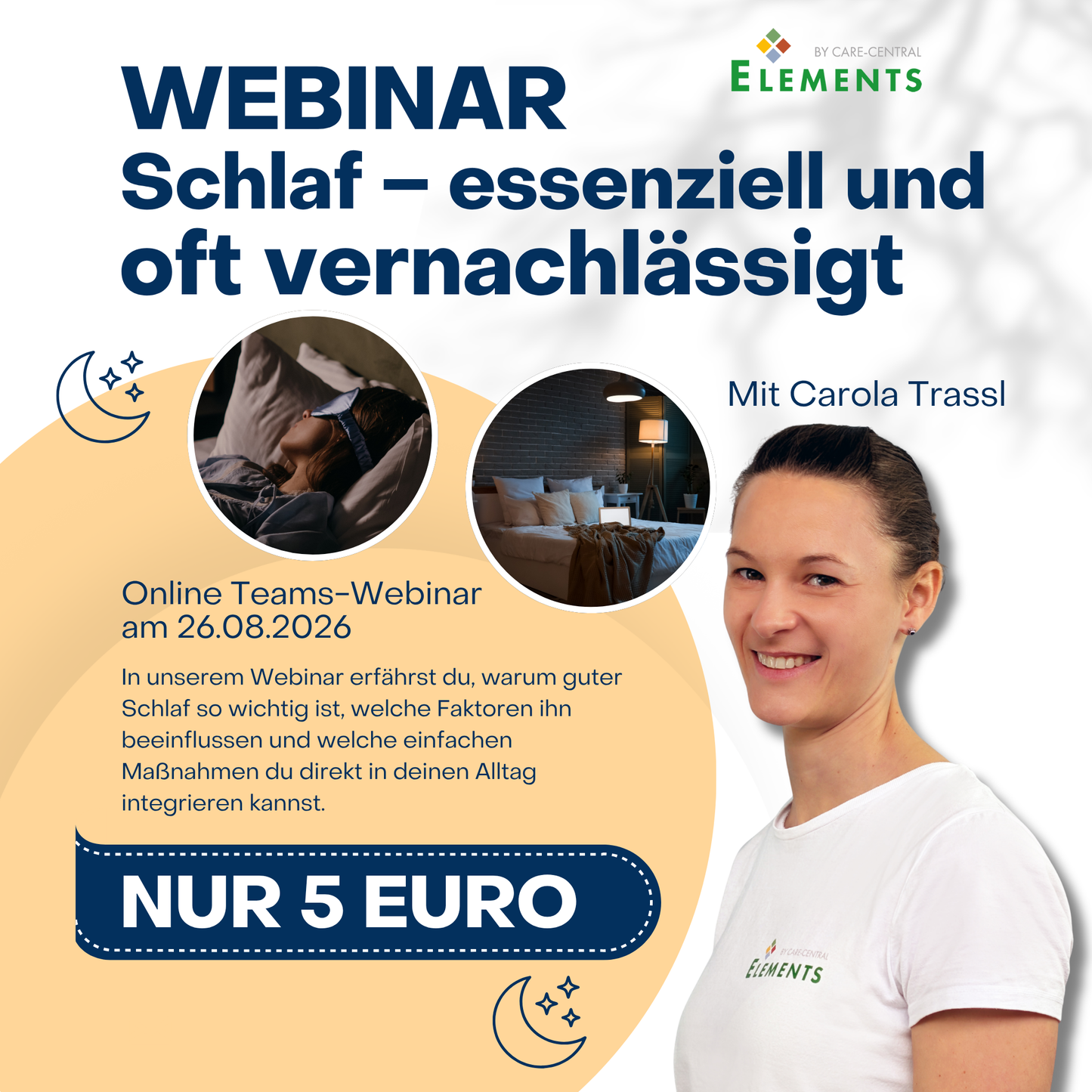 Webinar: Schlaf – essenziell und oft vernachlässigt.